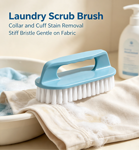 Blue Plastic Cleaning <b>Brush</b> Nylon Bristle Handheld <b>Scrub</b> <b>Brush</b> for Shoes Laundry Bathroom - Product Image 3