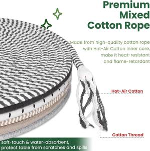 Grandes Salvamanteles de Bambú para Platos Calientes, Ollas y Sartenes, Resistentes al Calor, Redondos, para Fiestas - Product Image 3