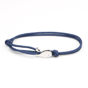 Bracelet en corde de parachute de style marin, bracelet viking queue de baleine pour hommes et femmes, bracelet en corde avec crochets métalliques réglables - Product Image 2