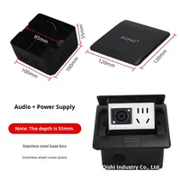 Prise de sol en ABS noir avec haut-parleur à rebond lent et microphone portable 10A IP11 0.5m de câble mise à la terre standard