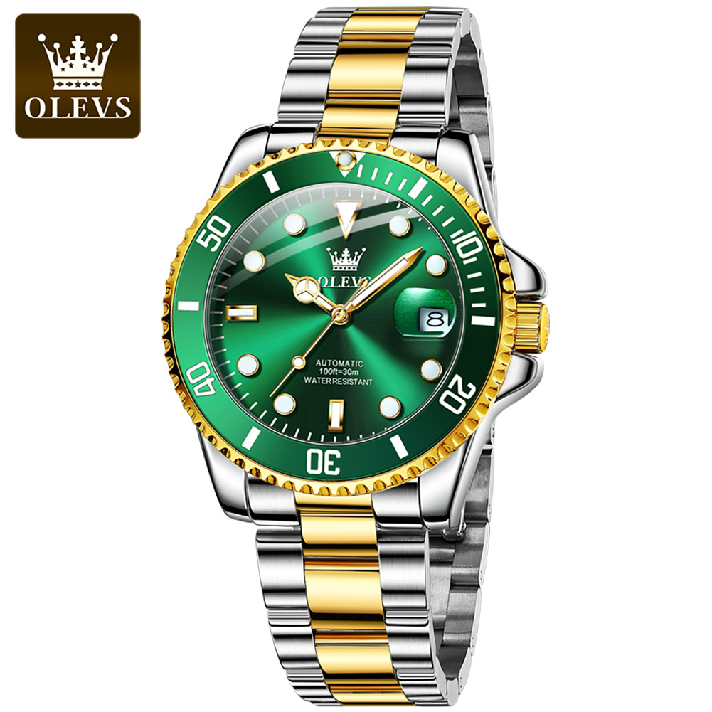 OLEVS Orologio automatico di lusso di marca superiore per uomo Orologio da polso sportivo di moda in acciaio inossidabile impermeabile meccanico Orologio da uomo  1511