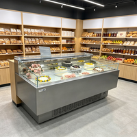 Vitrine Réfrigérée Personnalisée en Verre Trempé Série MUSE à Refroidissement par Air pour Supermarché, Pâtisserie, Chocolaterie, Sushi