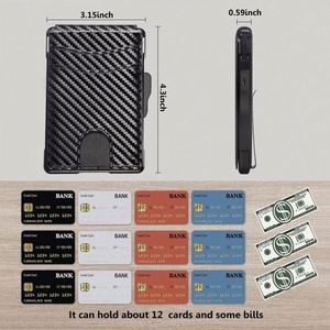 Portefeuille porte-cartes à clip anti-RFID pour hommes, accès rapide, pour cartes de crédit professionnelles, capacité de 6 cartes - Product Image 2