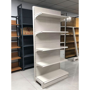 Rak Gondola Putih Dua Sisi Tugas Berat Kustom Pabrik untuk Supermarket, Rak <span class=keywords><strong>Display</strong></span> Toko Kelontong, dan Toko Swalayan - Product Image 3
