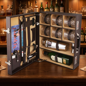 Top Selling Luxury Homeware Portable Wine Accessory Briefcase <b>Stainless</b> Steel Eco-Friendly Design Customizable Color Logo - Product Image 3