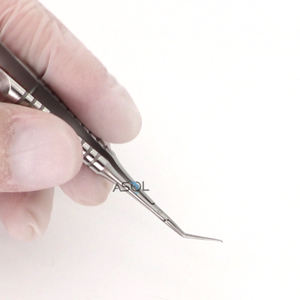 Forceps Lurus baja tahan karat Capsulorhexis dengan tangkai 12mm instrumen oftalmik - Product Image 6