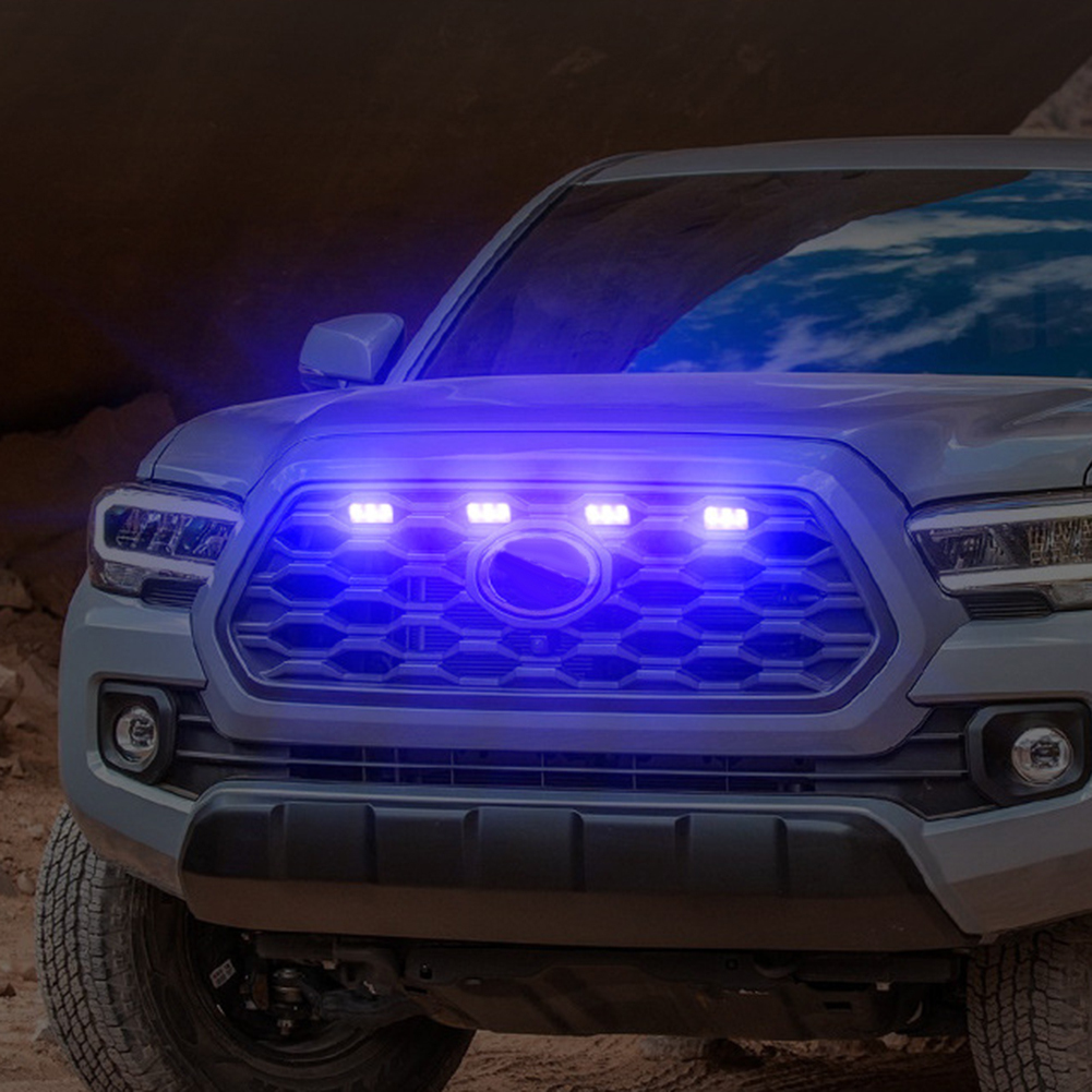 1 Set Grill LED Light Front Grille Lights For Toyota RAV4 2019 2022 Amber Light Black