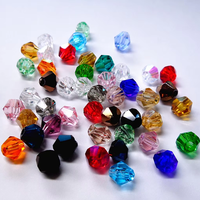 Kristal Kaca Bicone Bersegi 2/4/6/8mm Desain Biru Berkilau Polesan Halus Aksesori Fashion Berkilau Produsen Langsung