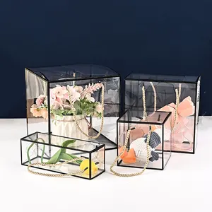 PVC塑料糖果盒定制尺寸透明透明结婚糖果花杯蛋糕玩具熊包装盒
