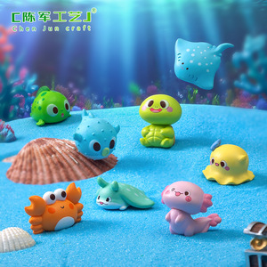 Nouvelles figurines mignonnes de dessins animés de pieuvre, de crabe <span class=keywords><strong>et</strong></span> d'êtres marins, décorations de scène pour aquarium DIY, petits ornements de bureau - Product Image 2