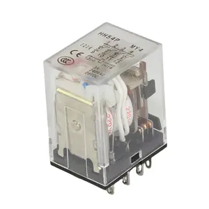 HH54P(MY4) 4NO4NC รีเลย์14ขา10A DC รีเลย์ไฟฟ้ารีเลย์ MY4N 3A 6V 12V 24V 120V 240V พร้อมไฟ LED สีแดง