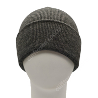 Bonnet unisexe en acrylique gris foncé, chaud pour l'extérieur, avec logo personnalisé, bonnets tricotés, vente en gros, logo personnalisé, trekking, course à pied