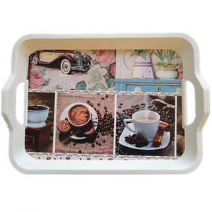 Eco- Friendly Angular Sides PP Food Full Print with Handle <strong>Serving</strong> Tray - Product Image 1