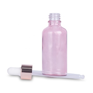 Sang trọng UV tráng chai thủy tinh xi lanh màu hồng 1oz <span class=keywords><strong>5ml</strong></span> 10ml 15ml 20ml 30ml 50ml 100ml Huyết thanh ống nhỏ giọt rỗng UV Nắp Ống nhỏ giọt - Product Image 2