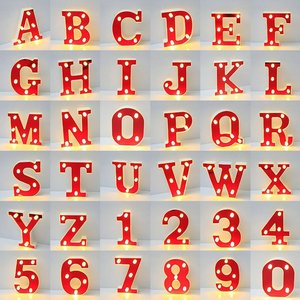 Lettere Luminose 3D - Insegna Alfabetica Illuminata Multicolore per Pubblicità, Feste di Compleanno, Natale, Casa, Bar, Parchi e Decorazioni - Product Image 1