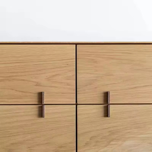 Meuble TV de luxe en noyer massif avec tiroirs pour salon moderne - Product Image 6