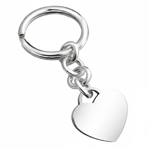 Portachiavi in Argento 925 a Forma di Cuore, Design Classico, Regalo per Lei - Product Image 2