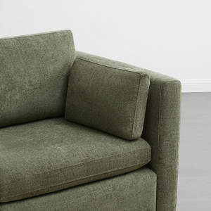 Canapé sectionnel en cuir à base de bois confortable en forme de L - Product Image 5