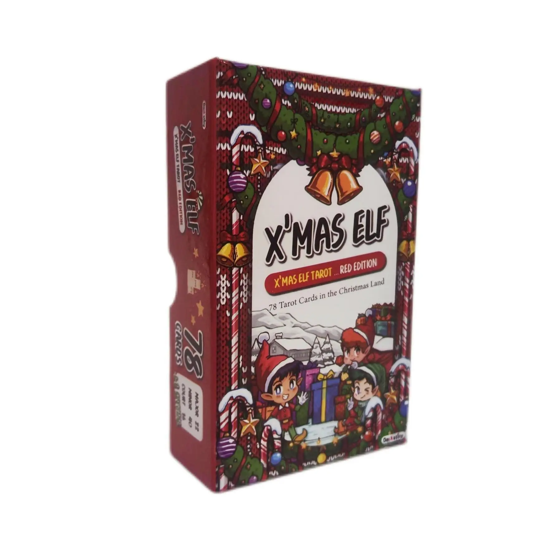 Produsen 12*7 permainan papan anak-anak dewasa bermain kartu permainan Natal Elf Tarot Xmas Elf kartu Tarot dengan buku panduan