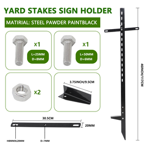 Reliable Metal Yard Sign Stakes Outdoor Lawn Ground Stake Holder for Commercial Display Use - Product Image 3