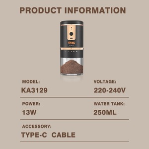 Moulin à café portable Dsp 8,5 oz rechargeable par USB automatique pour la maison et la cuisine - Product Image 4