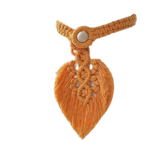 Attache-rideau en macramé en coton fait main motif feuille de Monstera – Décoration de fenêtre bohème pour la maison - Product Image 1