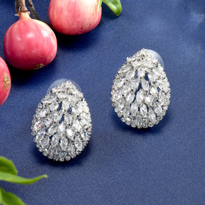 Nouveau Top qualité cubique Zircon boucles d'oreilles grande forme ronde boucle d'oreille pour les femmes bijoux de mariage accessoires <span class=keywords><strong>E19</strong></span> - Product Image 3