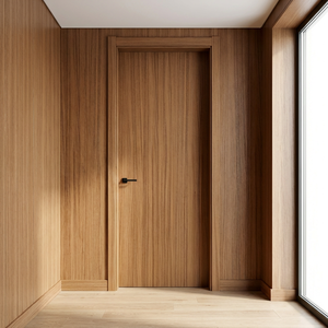 Porte intérieure pour projet hôtelier, film PVC stratifié, surface imperméable, remplissage acoustique en bois massif, porte <span class=keywords><strong>de</strong></span> chambre, salle <span class=keywords><strong>de</strong></span> bain, villa - Product Image 1