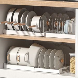 Organisateur de placard de cuisine coulissant pour casseroles et couvercles, support de rangement extractible pour ustensiles de cuisine - Product Image 4