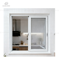 Ventanas correderas Ventana Deslizante Temperamento estándar australiano Diseño de parrilla de vidrio de doble esmalte Ventanas correderas de plástico PVC UPVC Barato