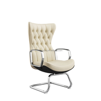 Chaise de bureau exécutive à dossier moyen avec base en alliage d'aluminium, chaise de conférence ergonomique moderne
