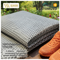 Tela de malla espaciadora 3D resistente al desgaste, personalizada de fábrica, material de malla elástica suave tipo sándwich para la parte superior de calzado deportivo para hombres y mujeres
