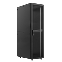 Armoire de serveur 42U 19 pouces, armoire réseau autoportante avec portes avant et arrière en maille et roulettes pour centre de données