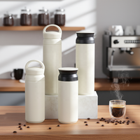 Mug à café isotherme à double paroi 350 ml 500 ml, gobelet de voyage en acier inoxydable pratique avec couvercle Kintos