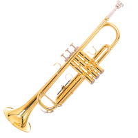 Golden BB Trumpet Professional Brass Musical Instrument Gold Lacquer Stainless Steel Pistons 16.5mm Bore Size for Performance