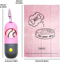 Support de sacs à déjections canines avec lampe torche LED, attache en plastique, motif donut, clip pour sacs, mains libres, mousqueton métallique portable