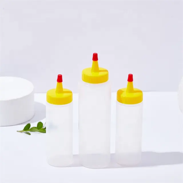 8OZ leere LDPE Soft Squeeze Kunststoff Lebensmittel qualität Tomatensauce Ketchup Spender Flasche zum Verkauf