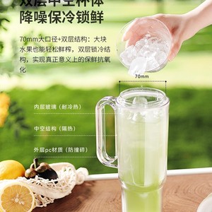 Vaso Exprimidor Glasslock con Doble Tapa, 601 ml, Portátil, Recargable, para Viajes - Product Image 3
