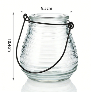 Lanterne en verre rose décorative, pot <span class=keywords><strong>porte</strong></span>-bougie, vase suspendu pour centre de table de mariage ou de jardin - Fabricant - Product Image 4