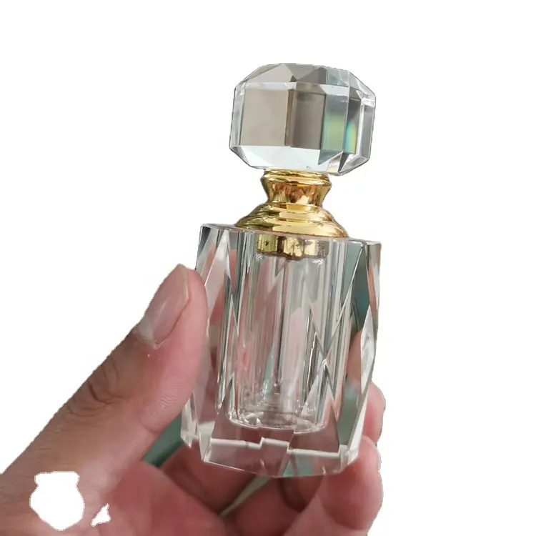 Garrafa de perfume de rosa de cristal quadrado, garrafa de vidro personalizada de cristal pesado k9 garrafa de perfume