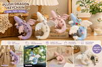Vente en gros de porte-clés en peluche JC mignons, plus de 100 styles (animaux, nourriture, dragon, lapin), breloques de sac, cadeaux d'anniversaire