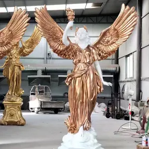 Fabrika ucuz fiyat fiberglas kanatlı melek heykeli yaşam boyutu reçine melek heykeli satılık