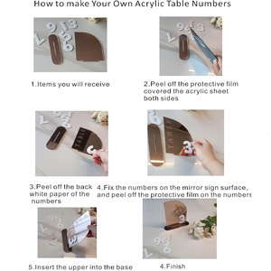 Hiện đại Acrylic bán cong gương đám cưới Bảng số dấu hiệu cho tiệc tiếp tân kỷ niệm tổ chức sự kiện trang trí tổ chức thiết yếu - Product Image 2