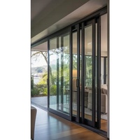 Porte coulissante en aluminium sur mesure Anewson avec double vitrage trempé pour balcon et cour
