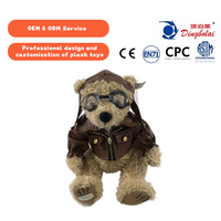 Jouets en peluche super doux brodés sur mesure, animaux en peluche mignons, mascottes d'aviation, pilotes en peluche, astronautes en peluche, peluches anti-stress