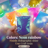 En stock – Sachet de 2 oz de paillettes holographiques hexagonales, mélange de sequins épais pour nail art, artisanat, résine et gobelets