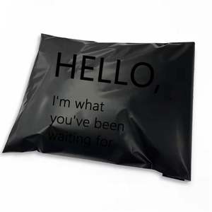 Sac d'expédition personnalisé avec logo noir, biodégradable, adhésif puissant, pour vêtements - Product Image 1