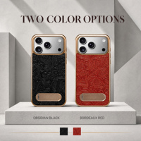 Étui pour iPhone en cuir de vachette grainé, motif Tanghua vintage, couverture en cuir magnétique N52, compatible avec la charge sans fil