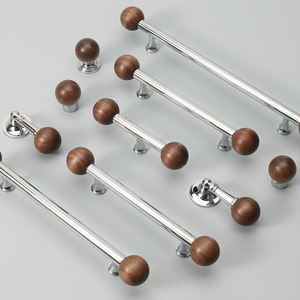 Walnut Ball Furniture Handle <strong>Chrome</strong> Silver Brass Cabinet Handles Adjustable <strong>Door</strong> Drawer <strong>Knobs</strong> for Kitchen Pulls for Wine Storage - Product Image 2