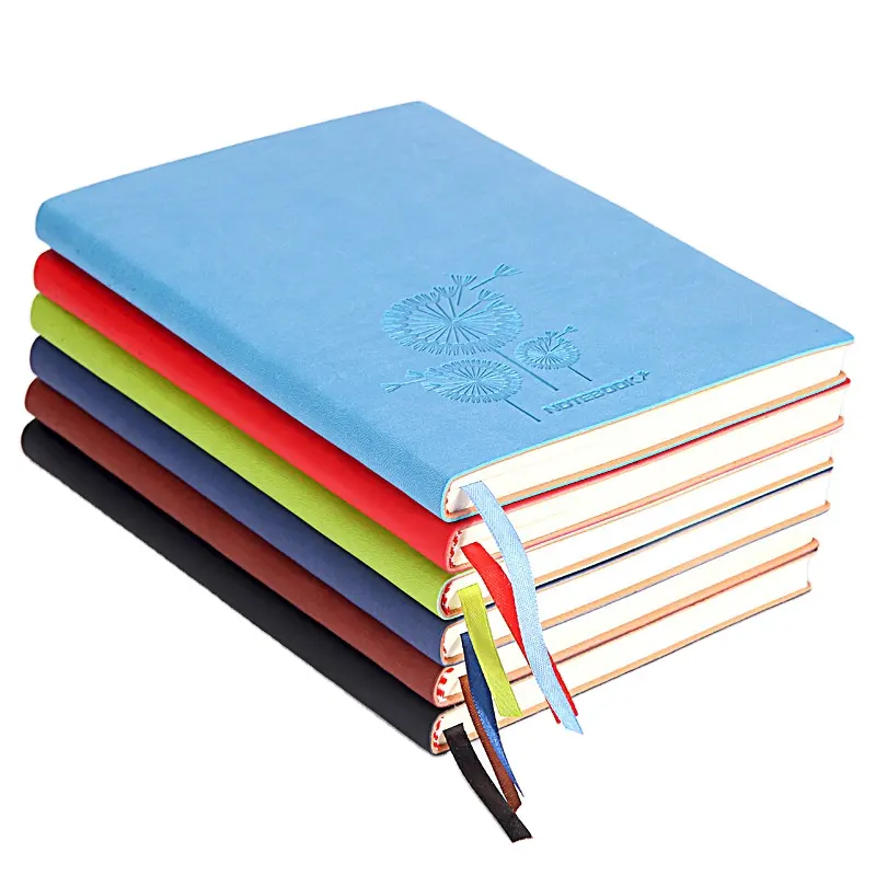 Cuadernos con impresión personalizada, cuaderno A5, diario en relieve, cubierta suave, Agenda, suministros de oficina, cuadernos forrados de negocios